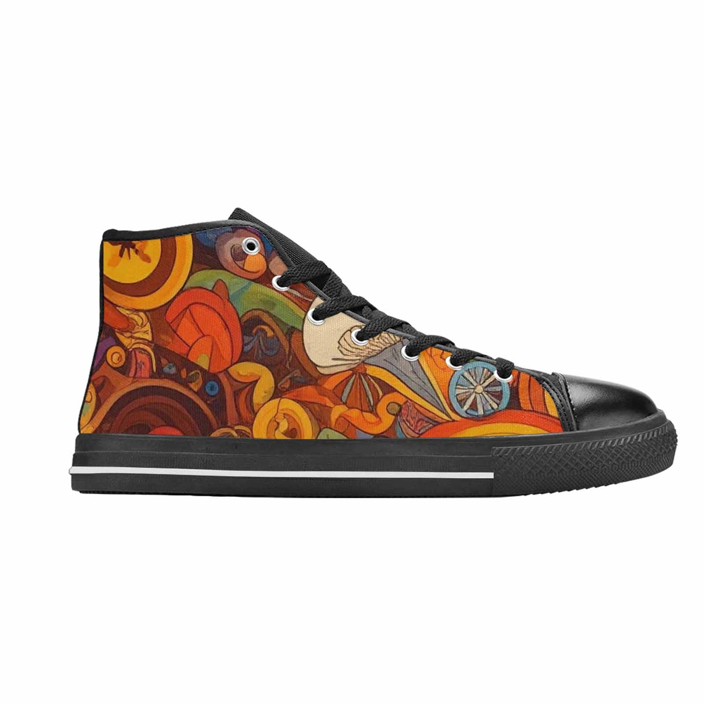 WOMEN'S Groovy 70S Peace High Top Canvas Dreamcore Custom Sneakers