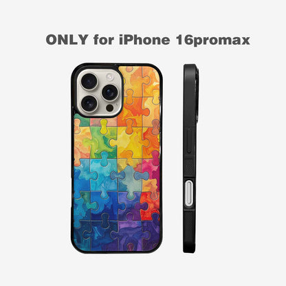 iPhone 16 Pro Max Case — Autism Puzzle Pieces Puzzle Piece Pattern, Customized Protective Case