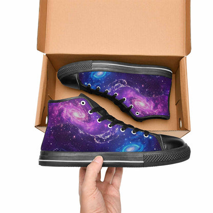 WOMEN'S Galaxy Snake Print High Top Canvas Y2K Custom Sneakers
