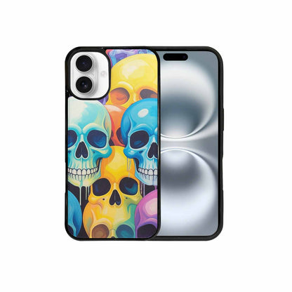 iPhone 16 Plus Case — Dripping Candy Skulls, Custom Phone Case