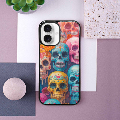 iPhone 16 Case — Sugar Skullsmelting Sugar Skulls, Custom Print Case Cover