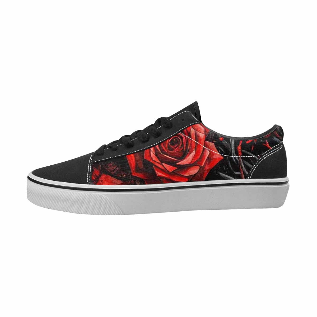 MEN'S Barbed Wire Black & Red Ink Canvas Made To Order Surreal Custom Kicks