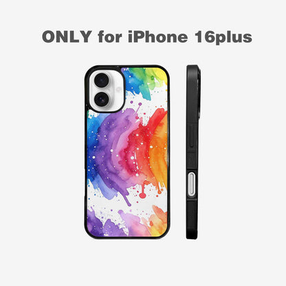 iPhone 16 Plus Case — Watercolor Splash Abstract Pattern Seamless Repeat, Custom Phone Case