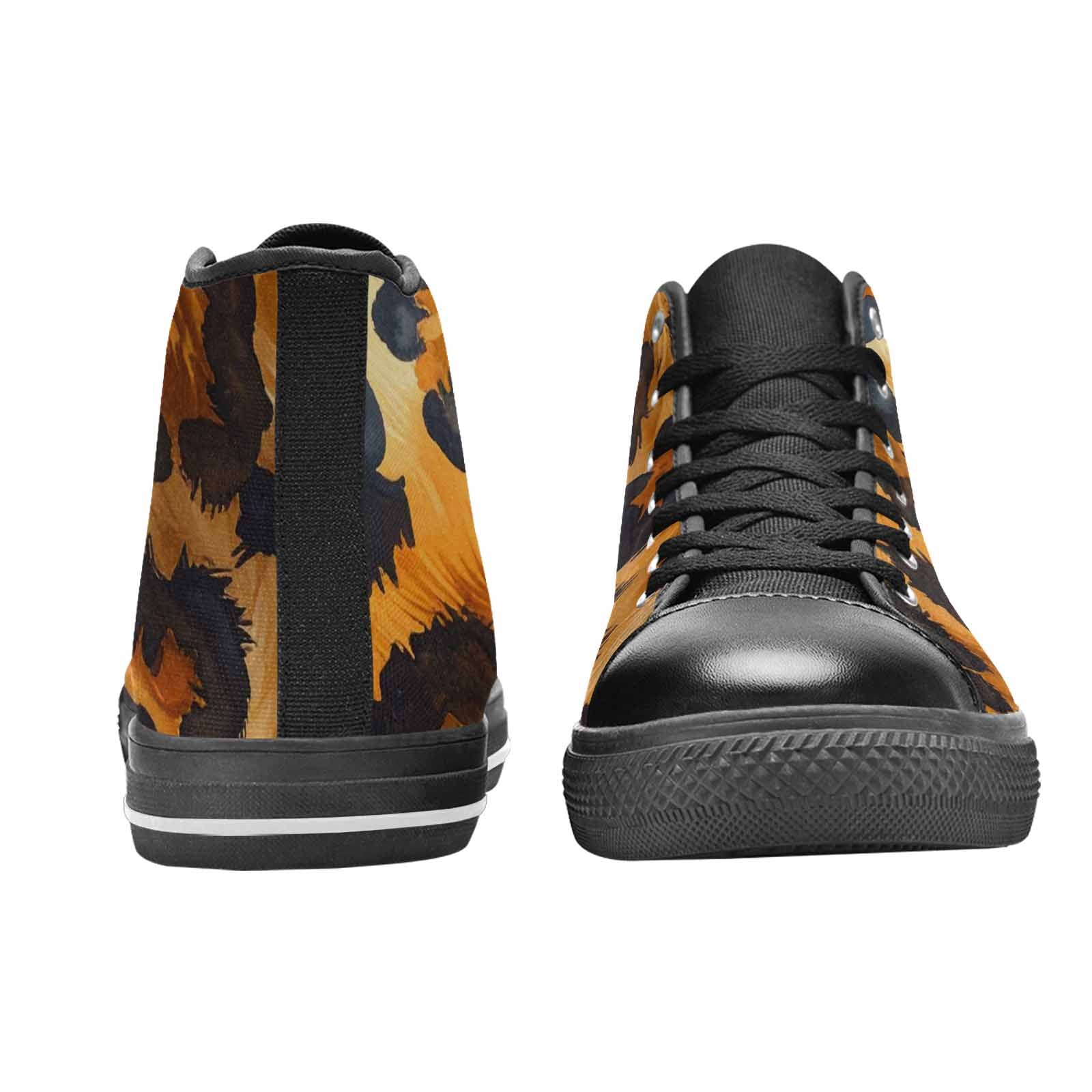 MEN'S Leopard Soft Airbrush Gradient High Top Canvas Grunge Shoes