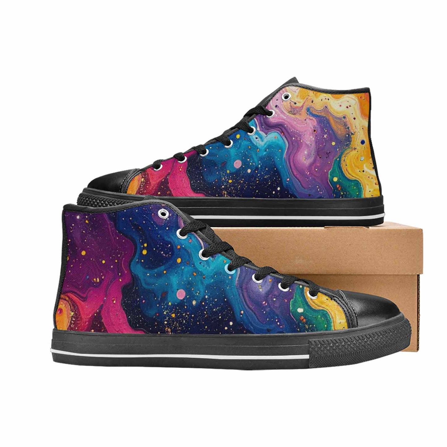 WOMEN'S Galaxy Art - High Top Canvas Y2K Shoes