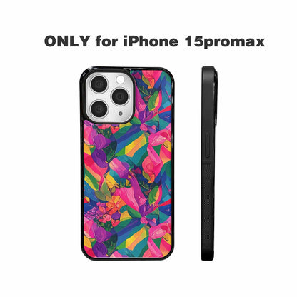 iPhone 15 Pro Max Case — Polysexual Flag Color Theme Small Rainbow, Custom Printed Phone Case