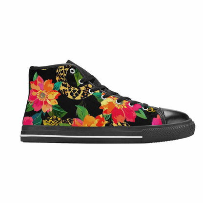WOMEN'S Floral Snake Print High Top Canvas Dreamcore Shoes