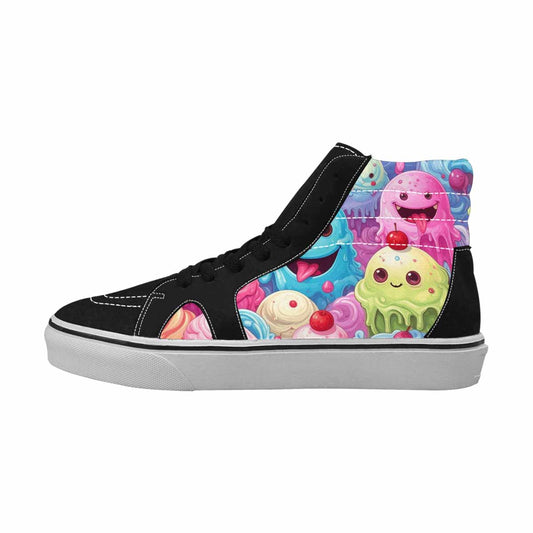 MEN'S Melting Icecream Monster Cherry High Top Canvas Surreal Sneakers