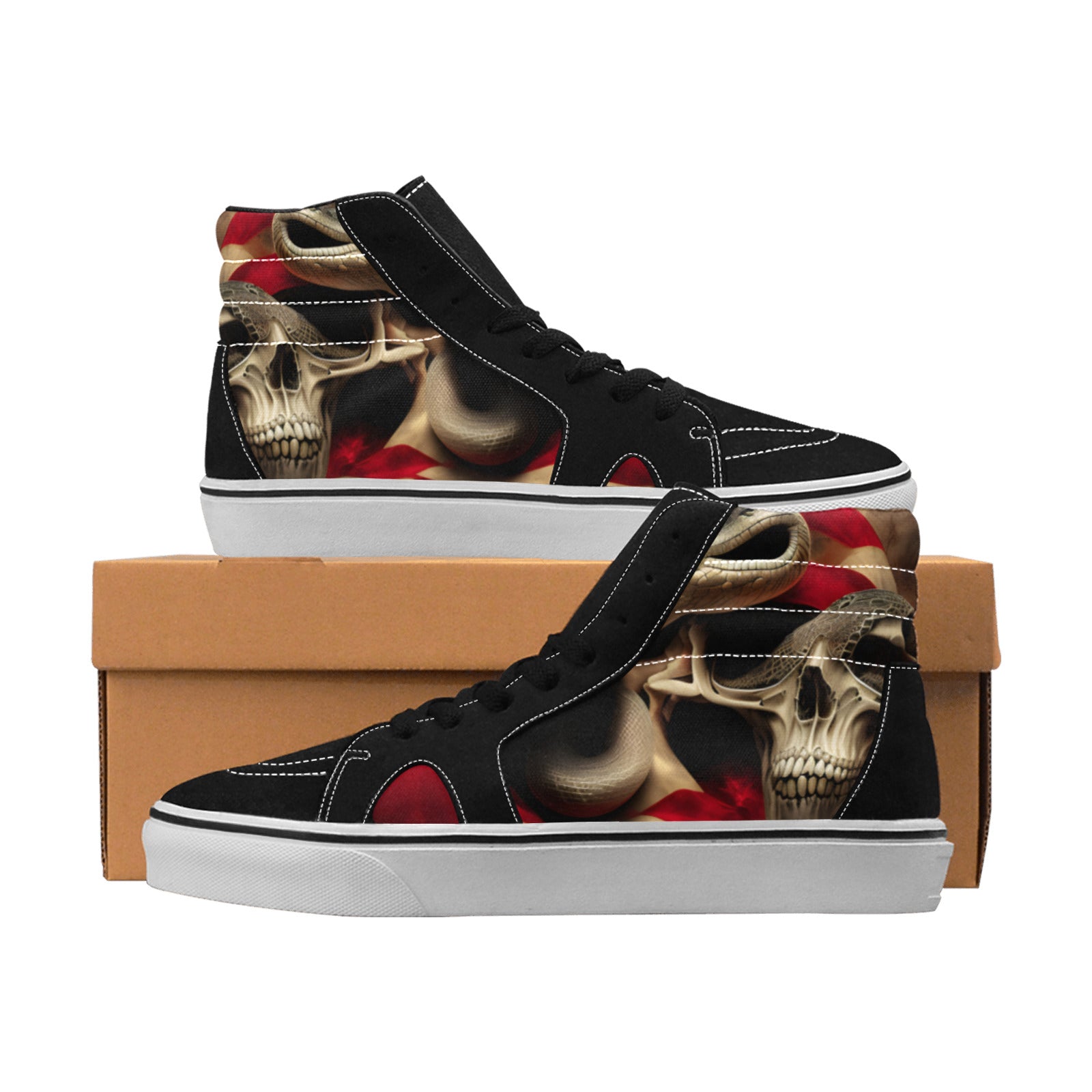 WOMEN'S Snakes Skulls Art High Top Skateboarding Y2K Sneakers