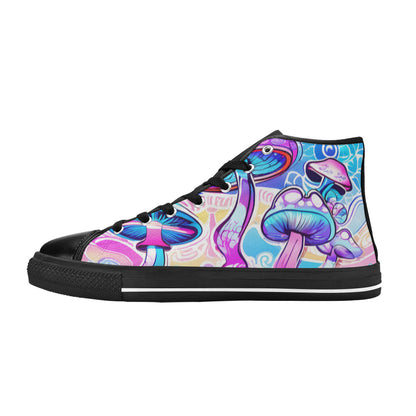 WOMEN'S Magic Mushrooms Art 4 High Top Canvas Y2K Sneakers