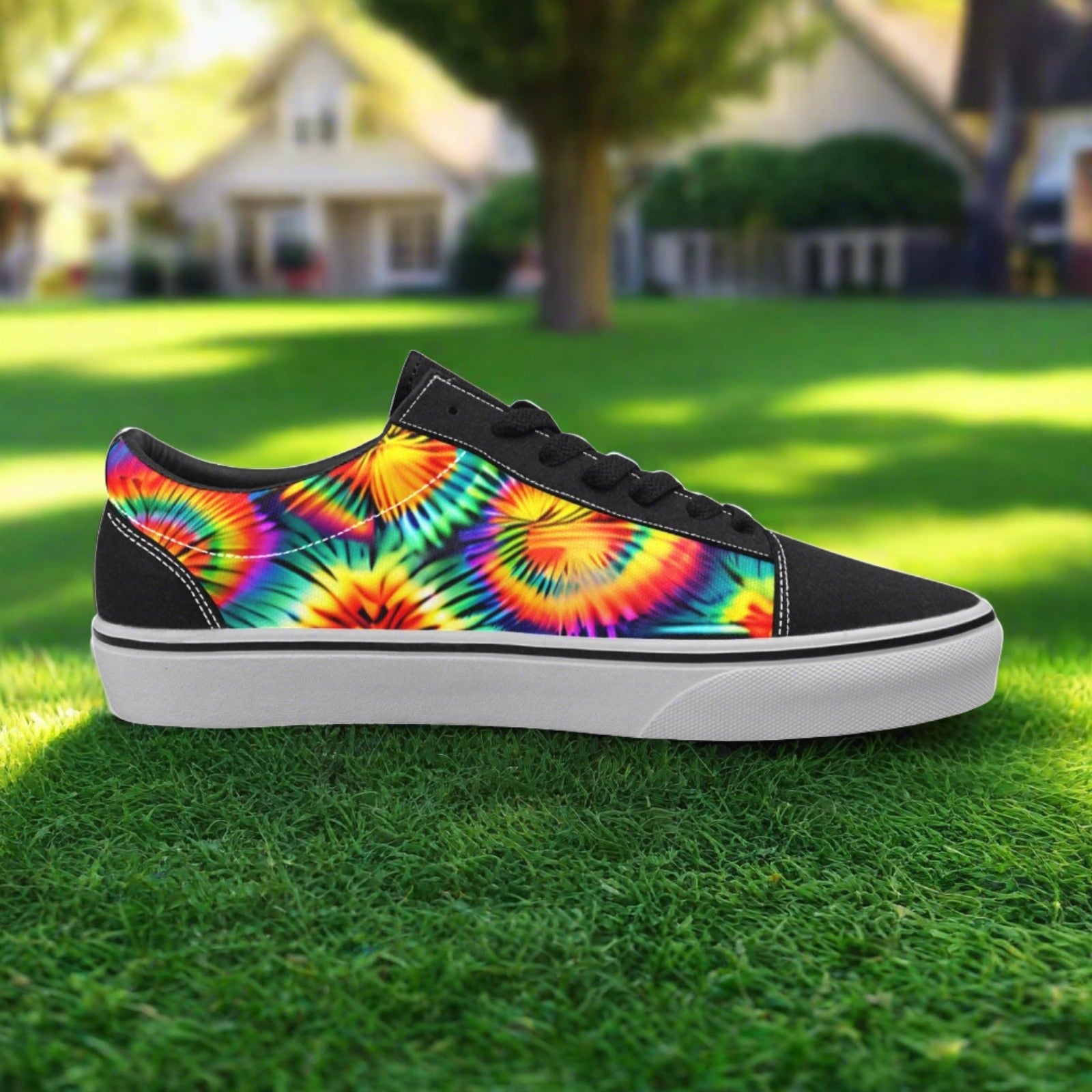Cherry Blossom Orange Black Custom WOMEN Bold Art - Freaky Shoes | Custom Art Sneakers
