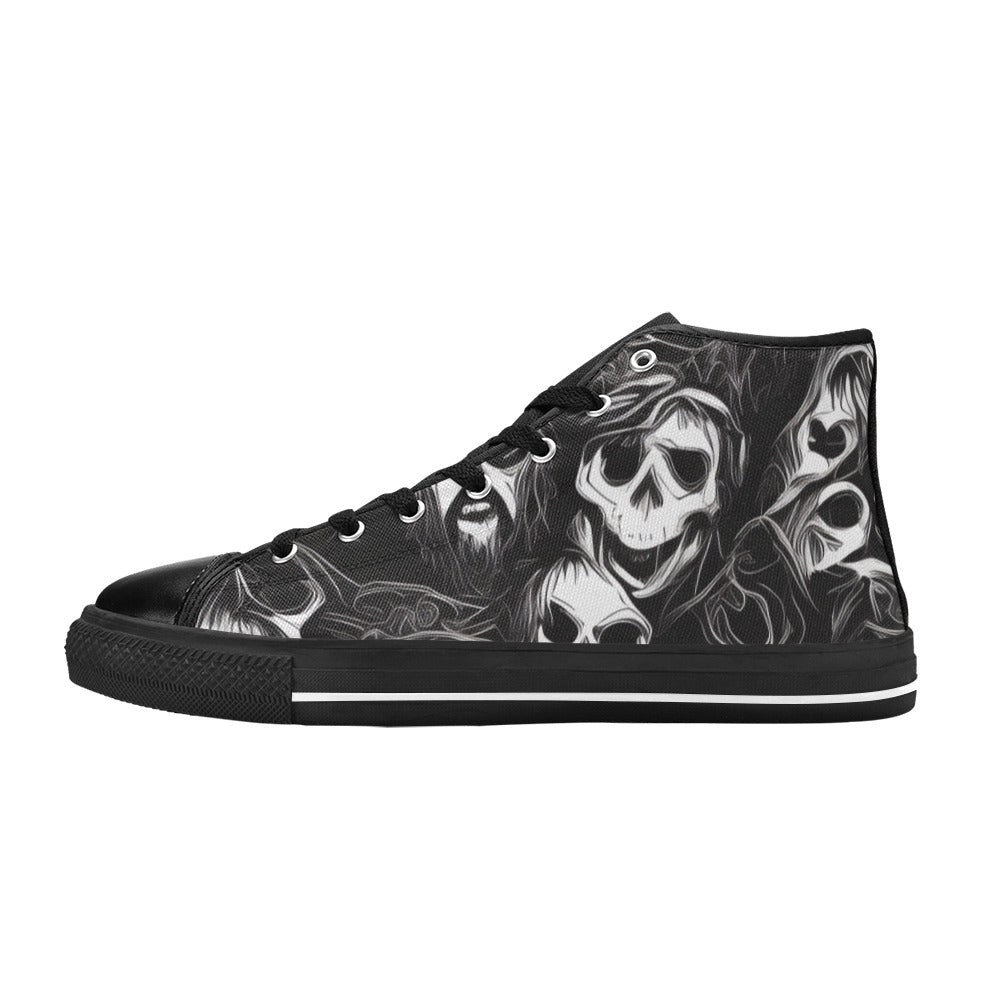 WOMEN'S Cc Skulls Ghosts High Top Canvas Grunge Shoes