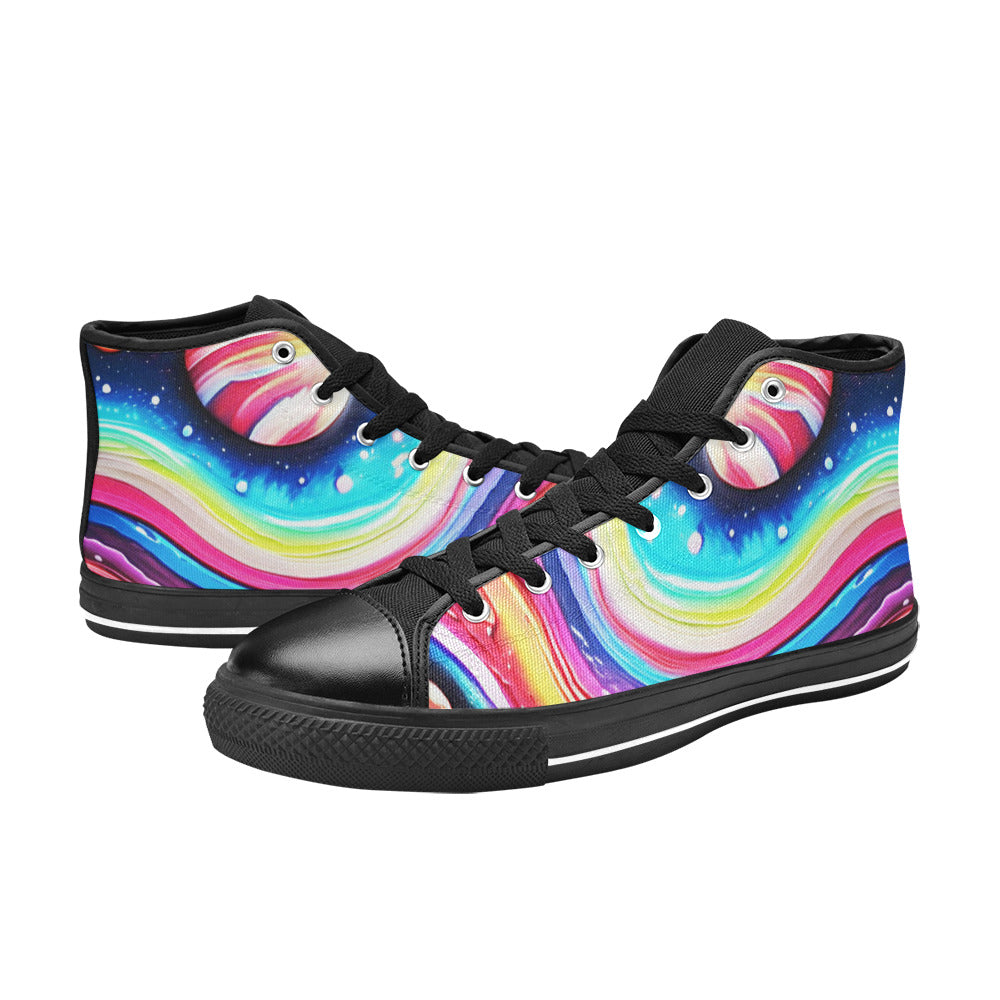 MEN'S Acrylic Colorful Galaxy Arts High Top Canvas Aesthetic Custom Shoes