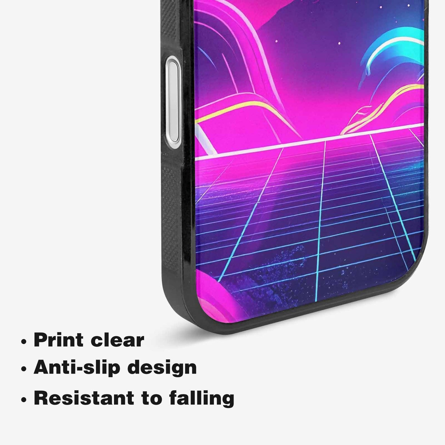 iPhone 16 Plus Case — 1980s Neon Cartoon Art Pattern, Customized Protective Case