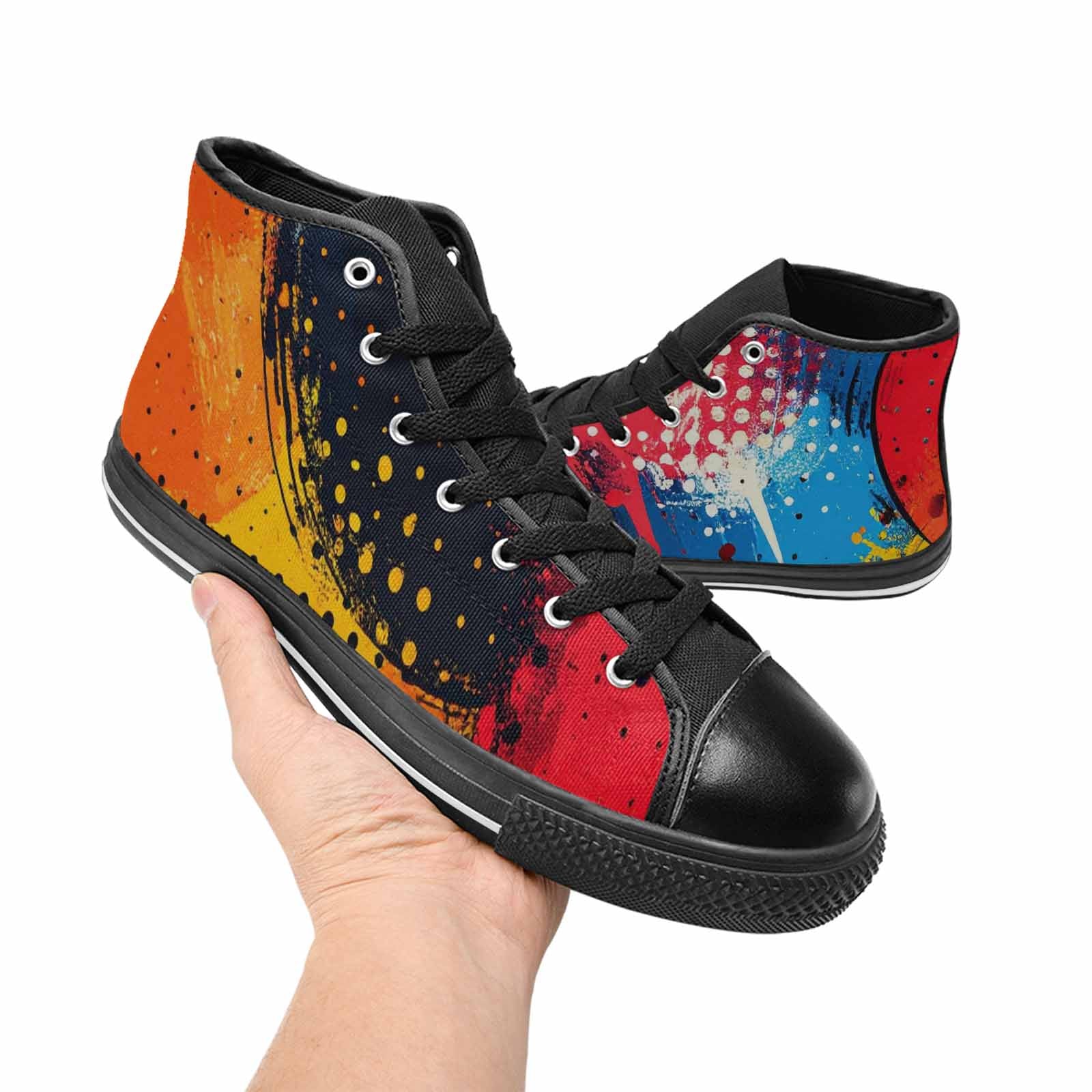 WOMEN'S Comic Book Halftone High Top Canvas Dreamcore Custom Shoes
