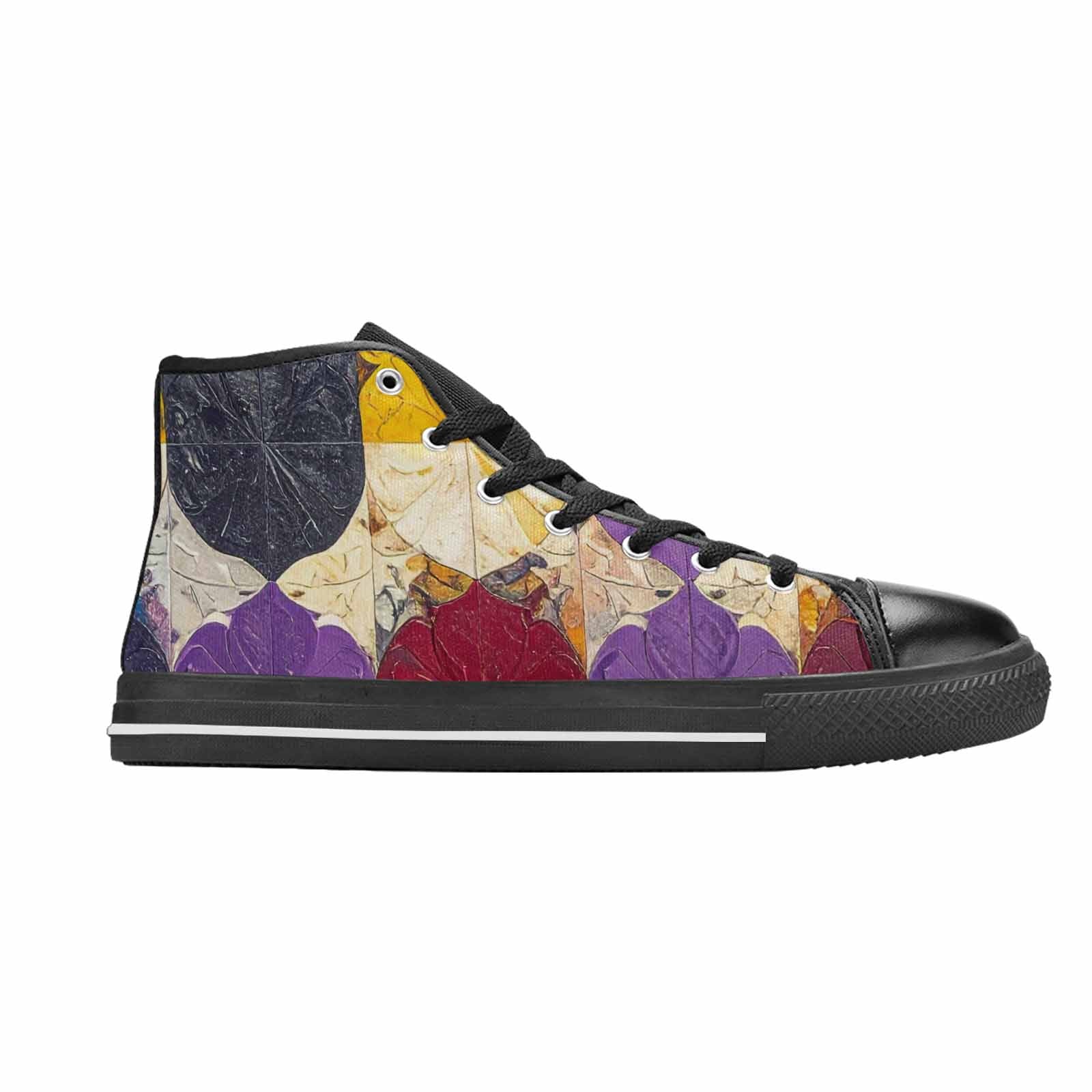 MEN'S Nonbinary Flag Color High Top Canvas Vivid Sneakers
