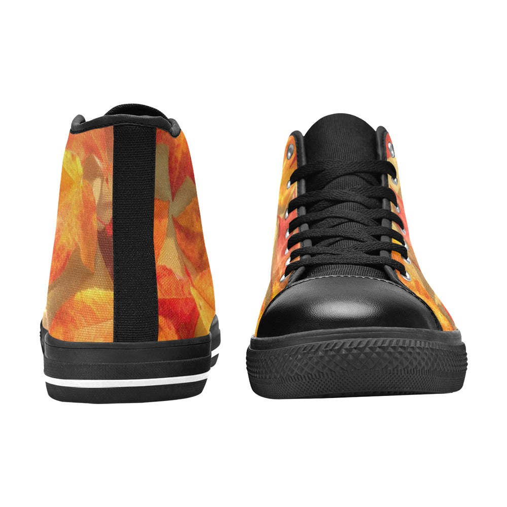 KIDS' Autumn Leaves 537832 High Top Canvas Surreal Custom Sneakers