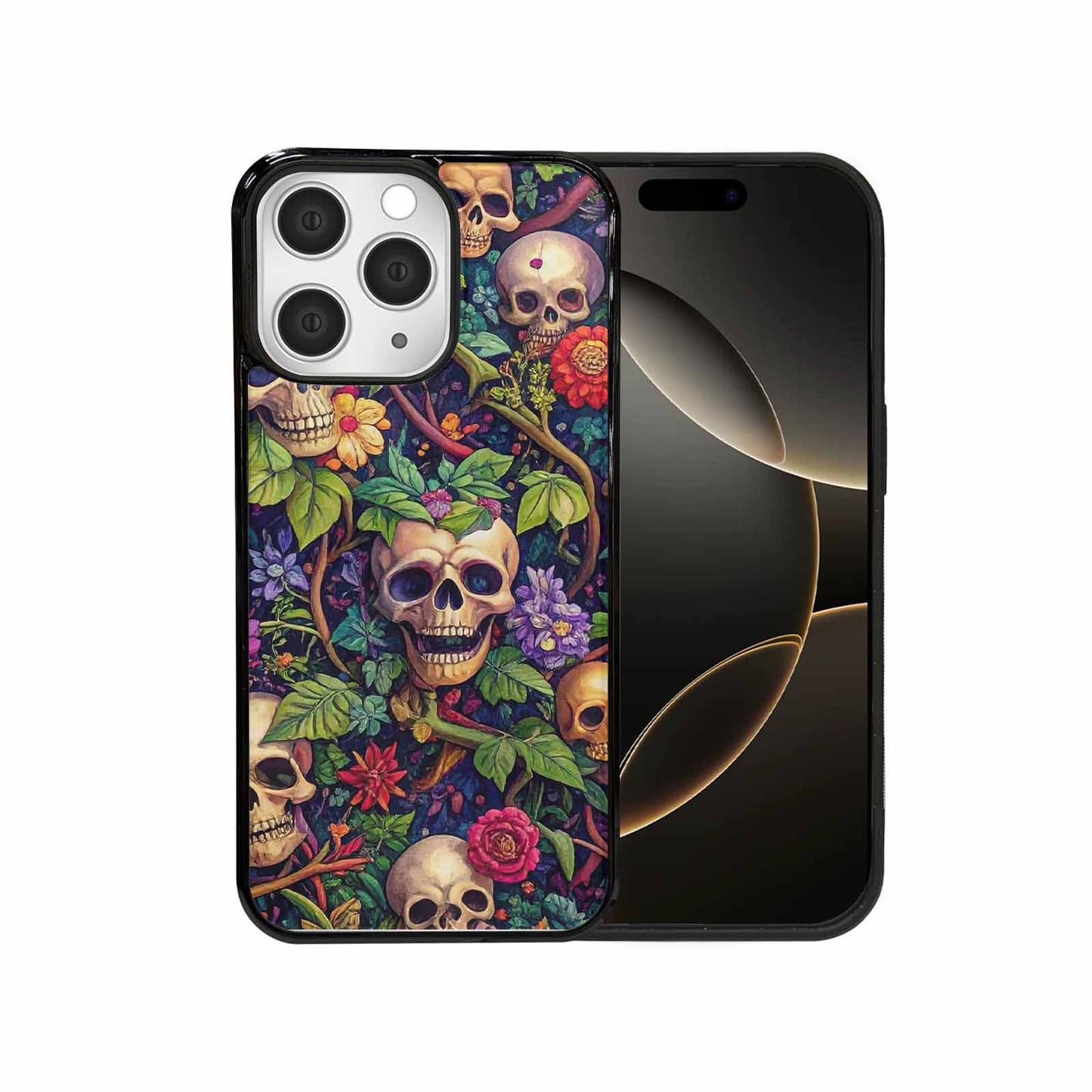 iPhone 15 Pro Max Case — Skulls Botanicalskulls Pattern, Original Design Phone Case