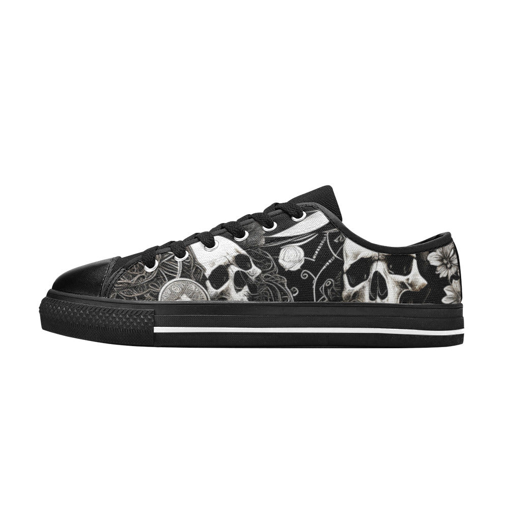 MEN'S Skulls Love Canvas Wallpaper Art Custom Sneakers