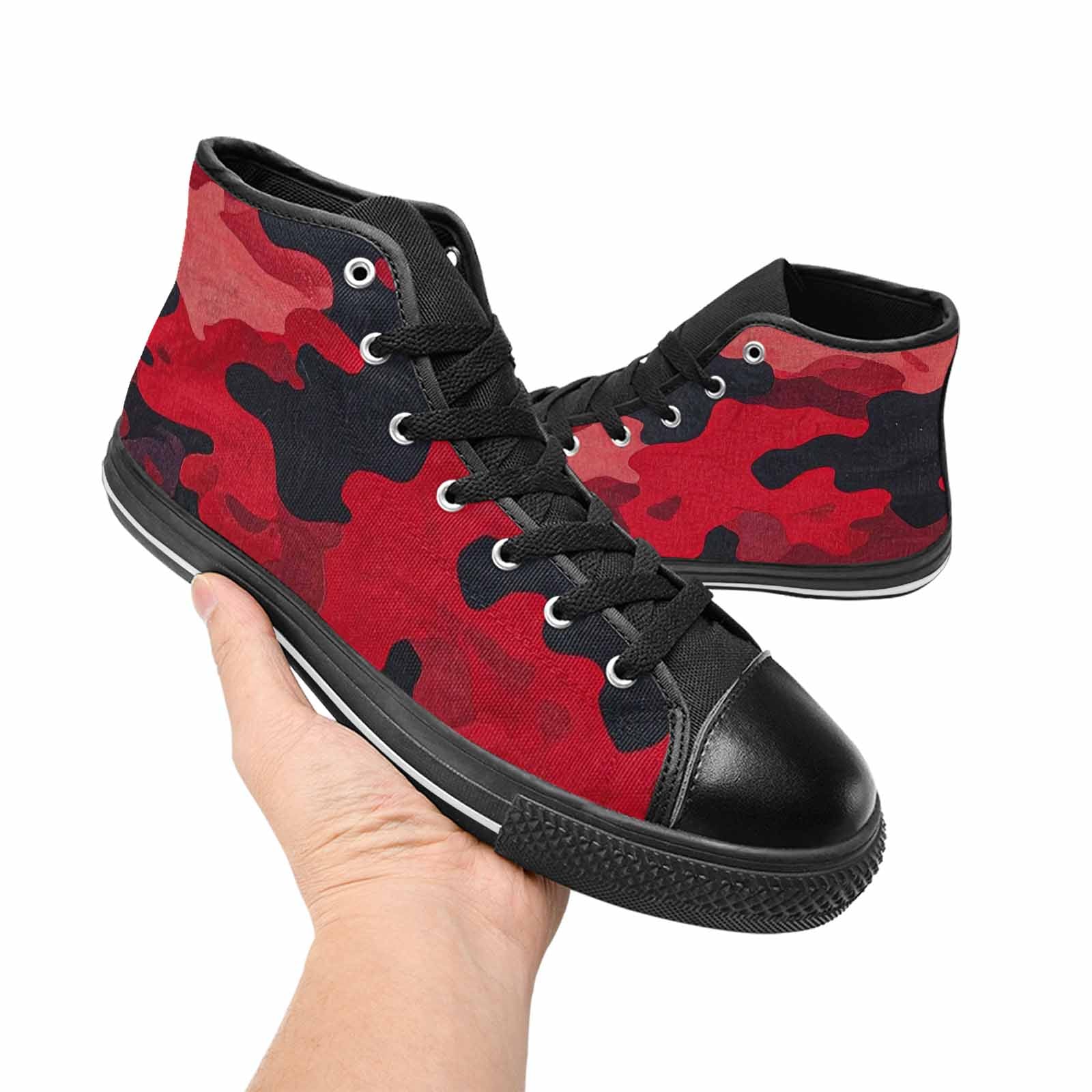 MEN'S Tactical Camo Red Black High Top Canvas Aesthetic Shoes