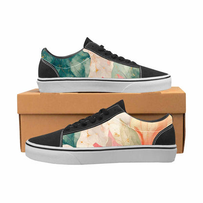 WOMEN'S Marble Floral Canvas Lace-Up Surreal Custom Shoes