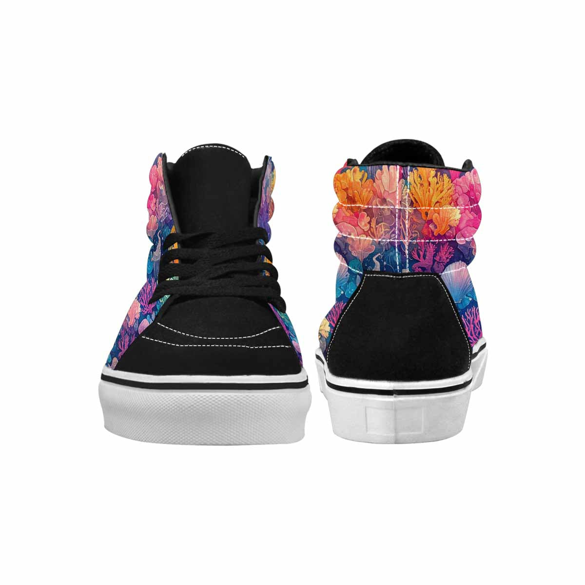MEN'S Fish Scale Coral High Top Canvas Vivid Sneakers