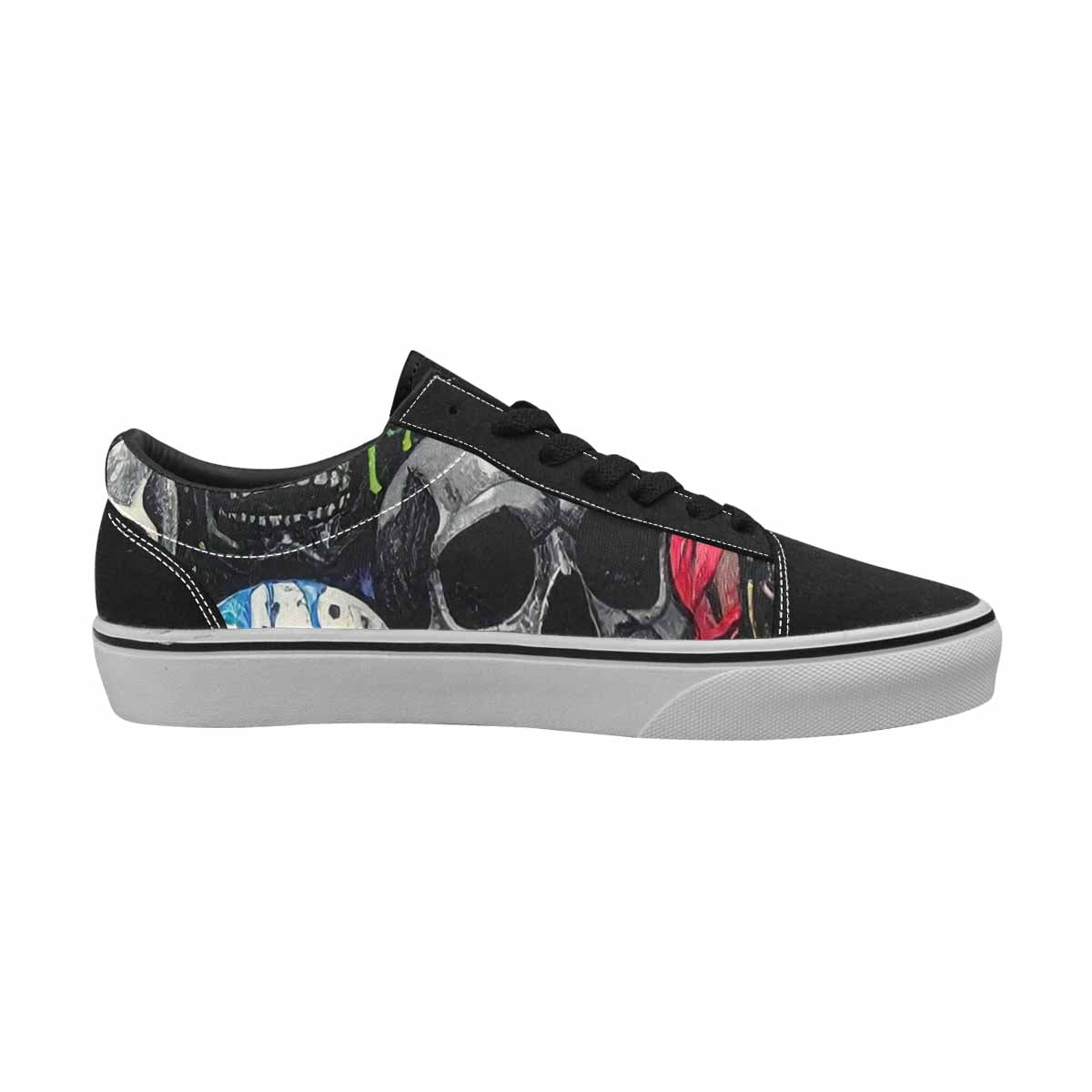 WOMEN'S Rainbow From Skull S Lace-Up Canvas Surreal Shoes