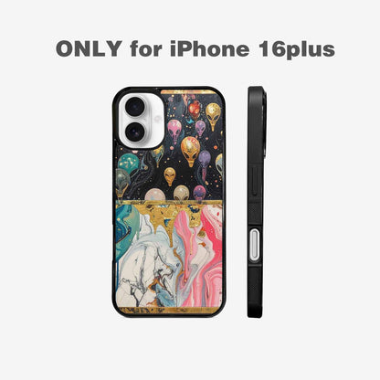 iPhone 16 Plus Case — Aliens Marblealiens Pattern Cyi, Custom Made Phone Cover