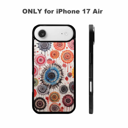 iPhone 17 Air Case — Tie Dye Swirls Black Red Tie, Custom Designed Case Cover
