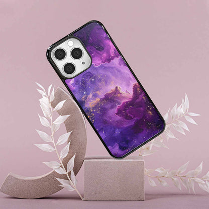 iPhone 15 Pro Max Case — Purple Color Tones Nebula Texture With, Customized Protective Case