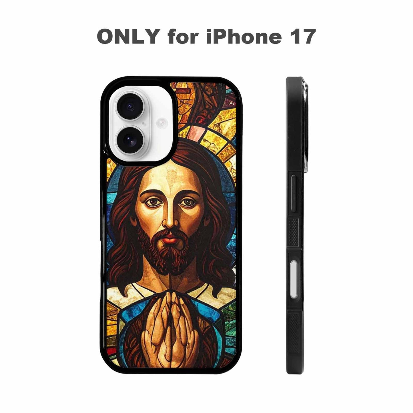 iPhone 17 Case — Jesus Face Small Cross Original Art, Custom Designed Case Cover