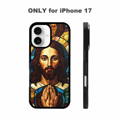 iPhone 17 Case — Jesus Face Small Cross Original Art, Custom Designed Case Cover