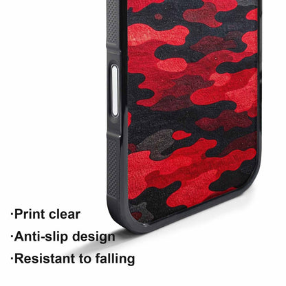 iPhone 17 Pro Case — Tactical Camo Red Black Custom Camo, Personalized Phone Case