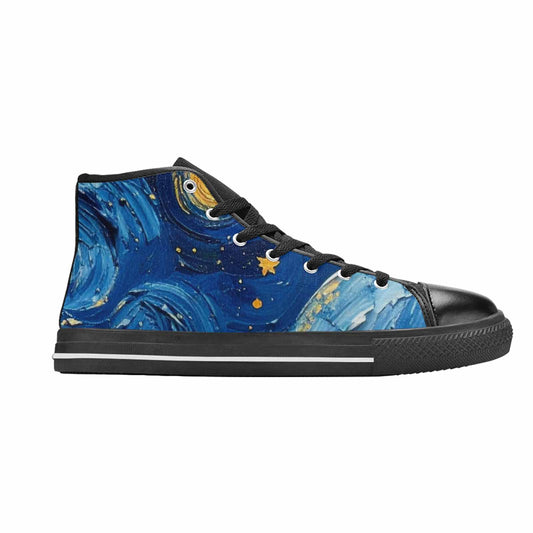 WOMEN'S Starry Night Galaxy High Top Canvas Vibrant Chaos Shoes