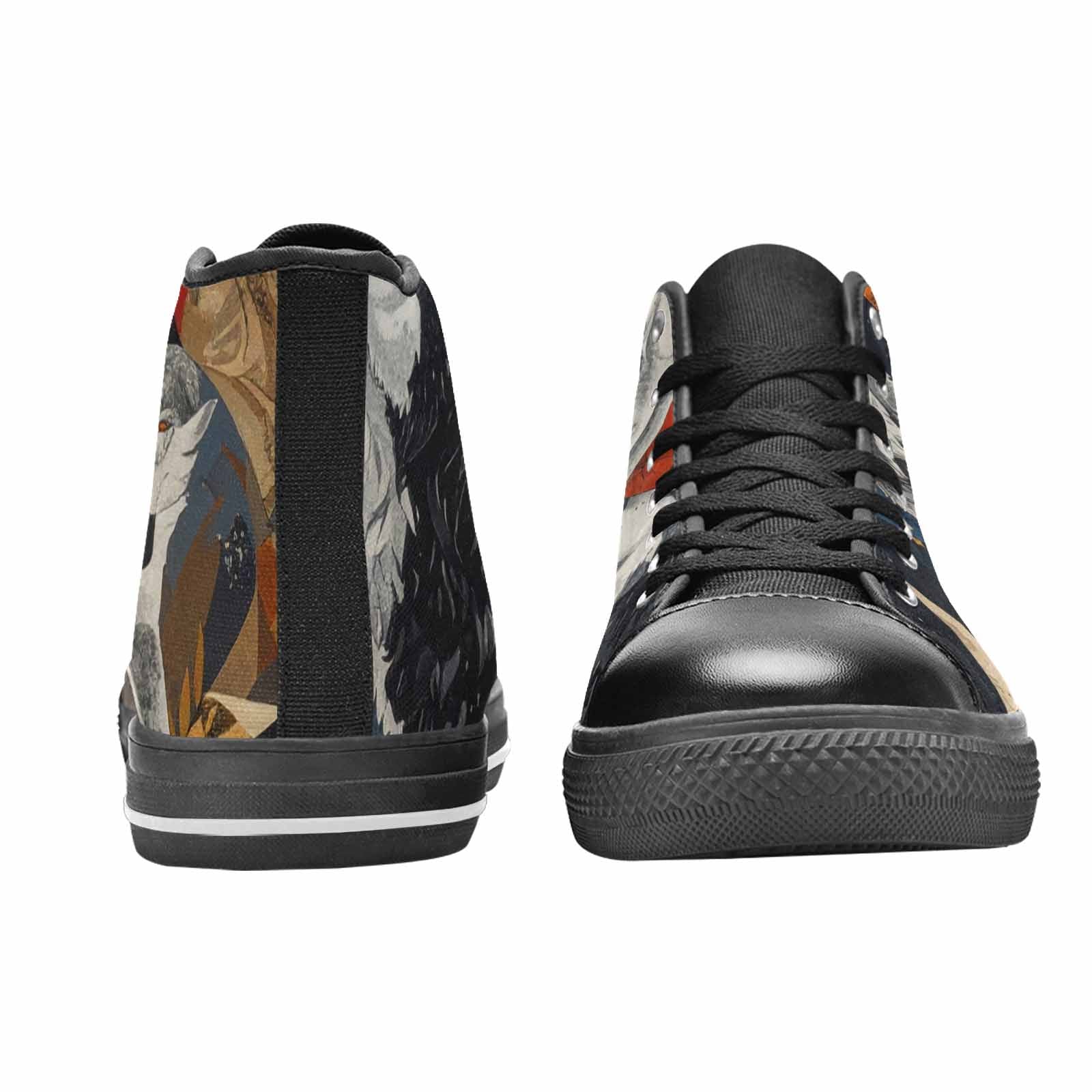 WOMEN'S Wolf Silhouette Moon High Top Canvas Aesthetic Custom Shoes
