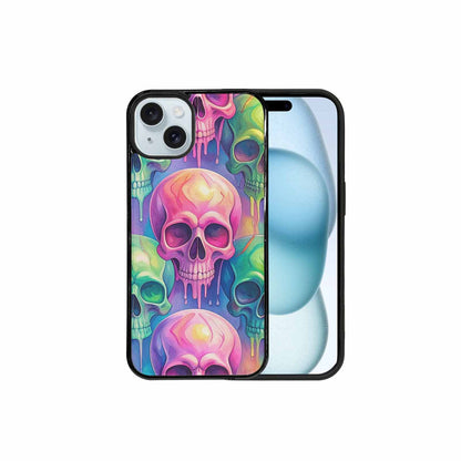 iPhone 15 Plus Case — Candy Color Dripping Skulls Custom, Unique Phone Case Design
