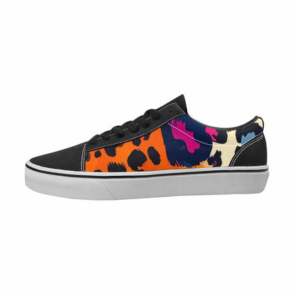 WOMEN'S Leopard Full Color Canvas Custom Design Vibrant Chaos All Over Print Shoes