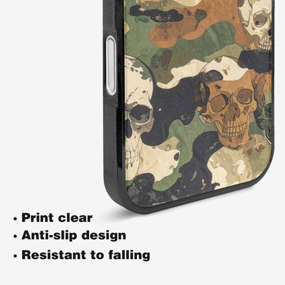 iPhone 16 Case — Military Camo Texture Combined With Distressed, Custom Designed Case Cover