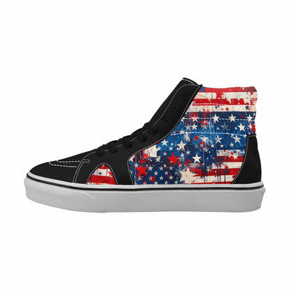 MEN'S Patriotic High Top Canvas Graphic Print Dark Academia Custom Print Sneakers