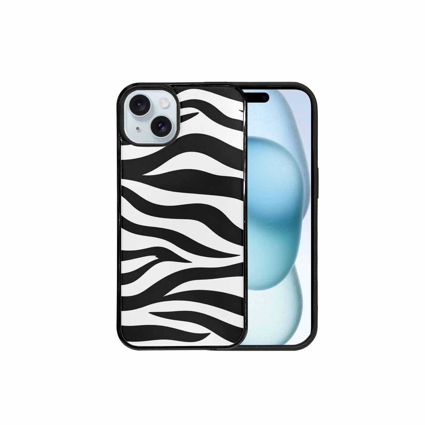 iPhone 15 Plus Case — Zebra Print Black White, Custom Made Phone Cover