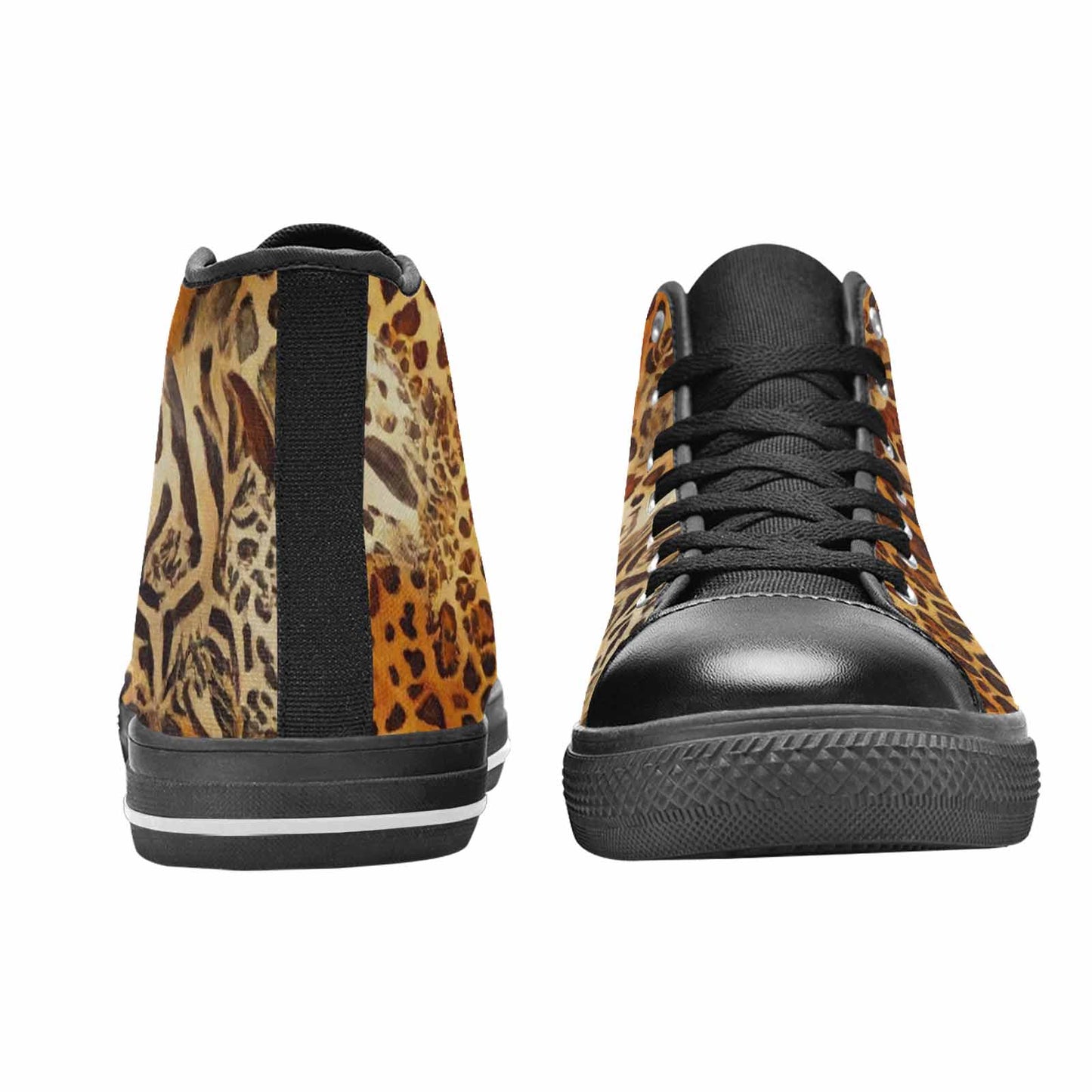 MEN'S Animal Print High Top Canvas Wallpaper Art Custom Shoes