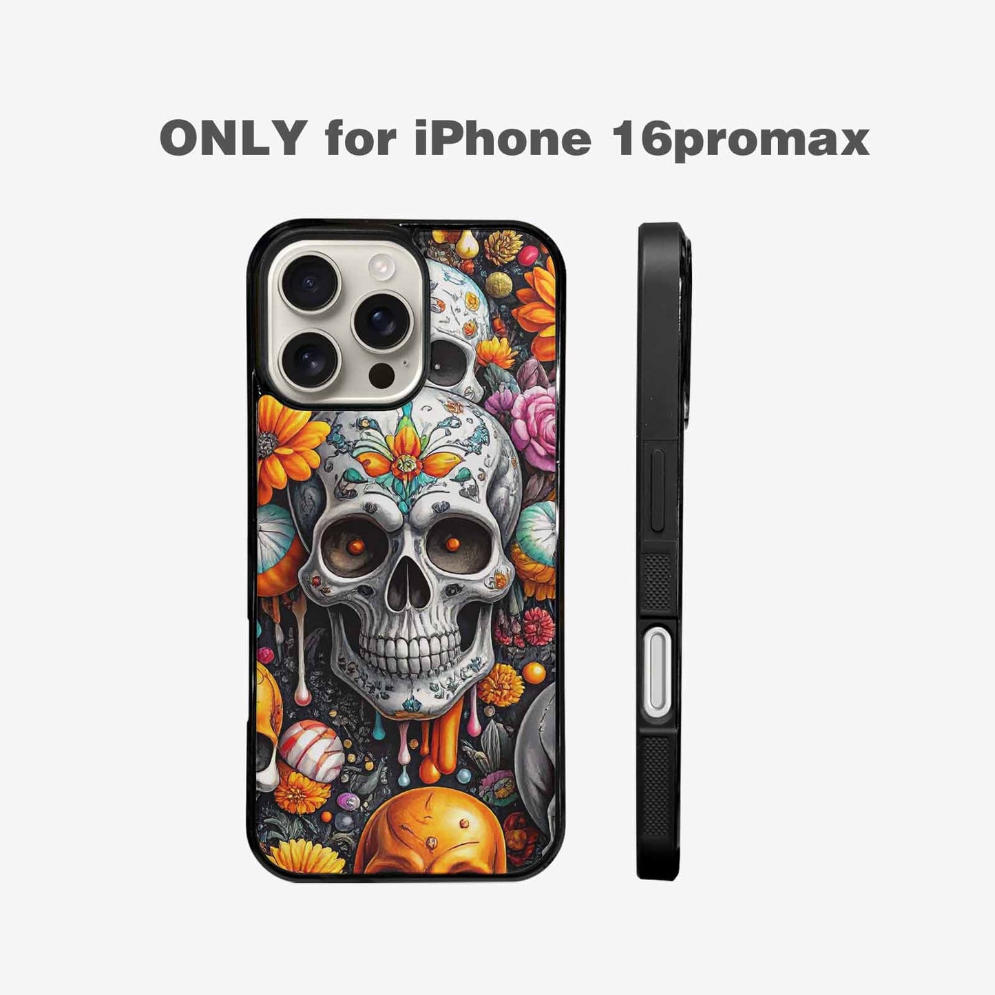 iPhone 16 Pro Max Case — Greyscale Black And White Dark Black, Custom Made Phone Cover