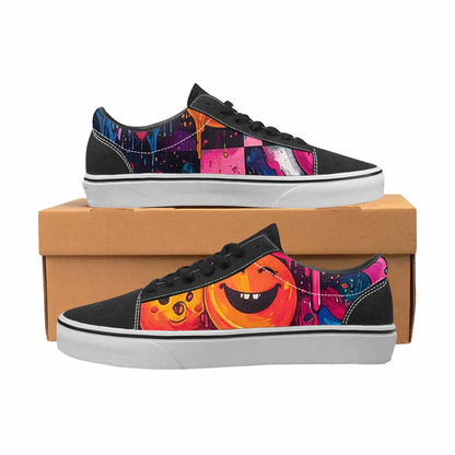 MEN'S Yellow Smiley Face Canvas Lace-Up Dark Academia Sneakers