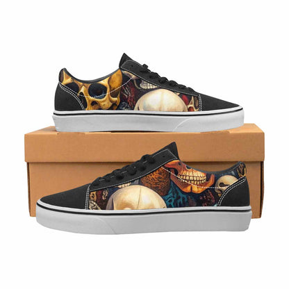 WOMEN'S Skulls Lace-Up Canvas Wallpaper Art Custom Sneakers