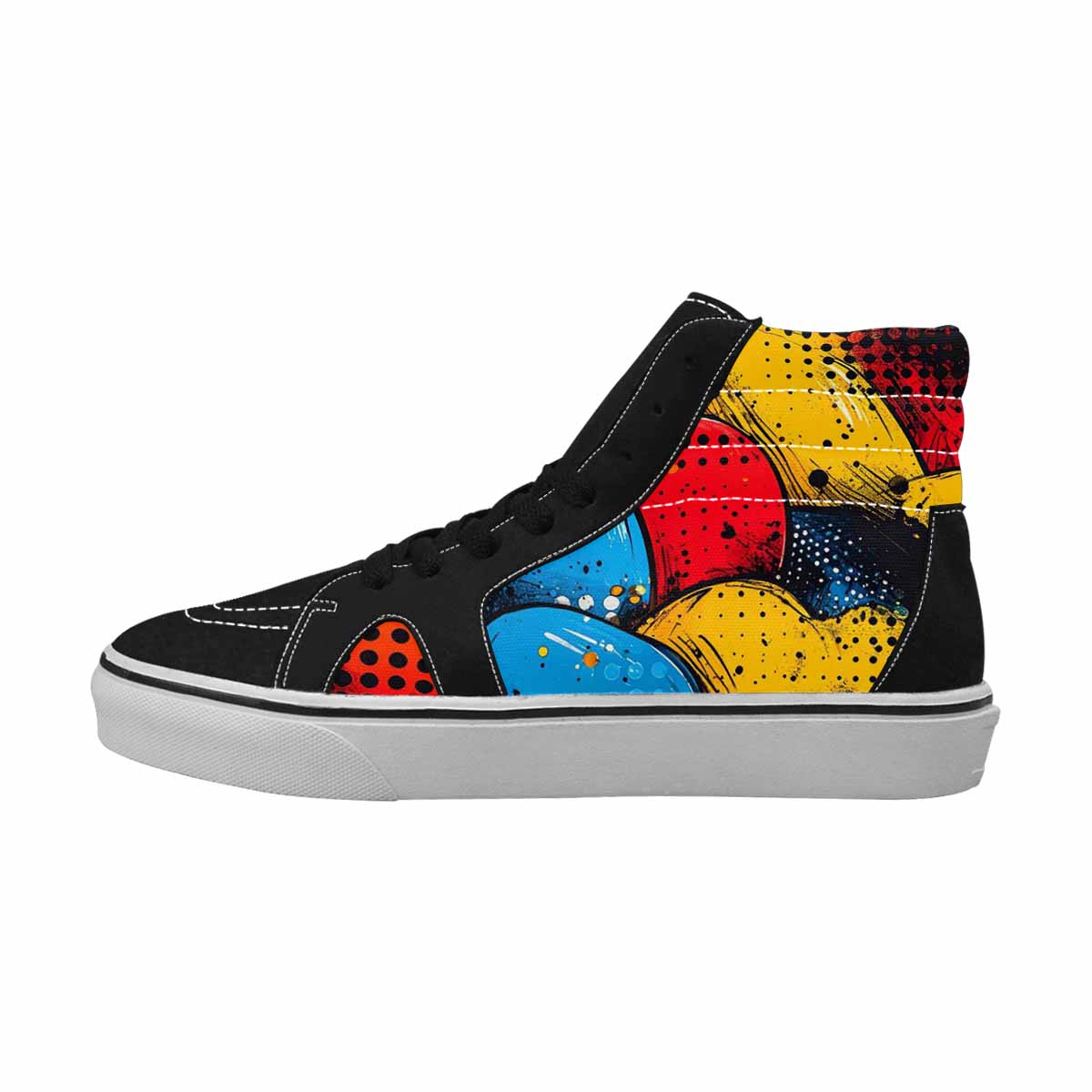 WOMEN'S Comic Book Halftone High Top Canvas Dark Academia Shoes