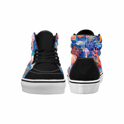 WOMEN'S Fish Scale Coral High Top Canvas Dark Academia Sneakers