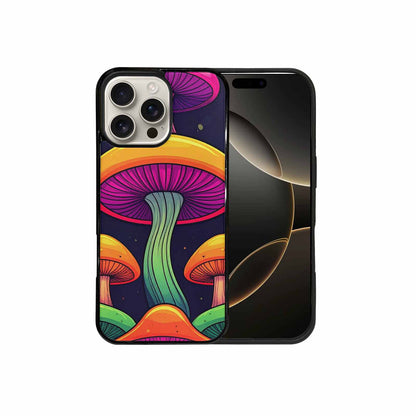 iPhone 16 Pro Max Case — Psychedelic Mushroom Cartoon Pattern, Custom Made Phone Cover