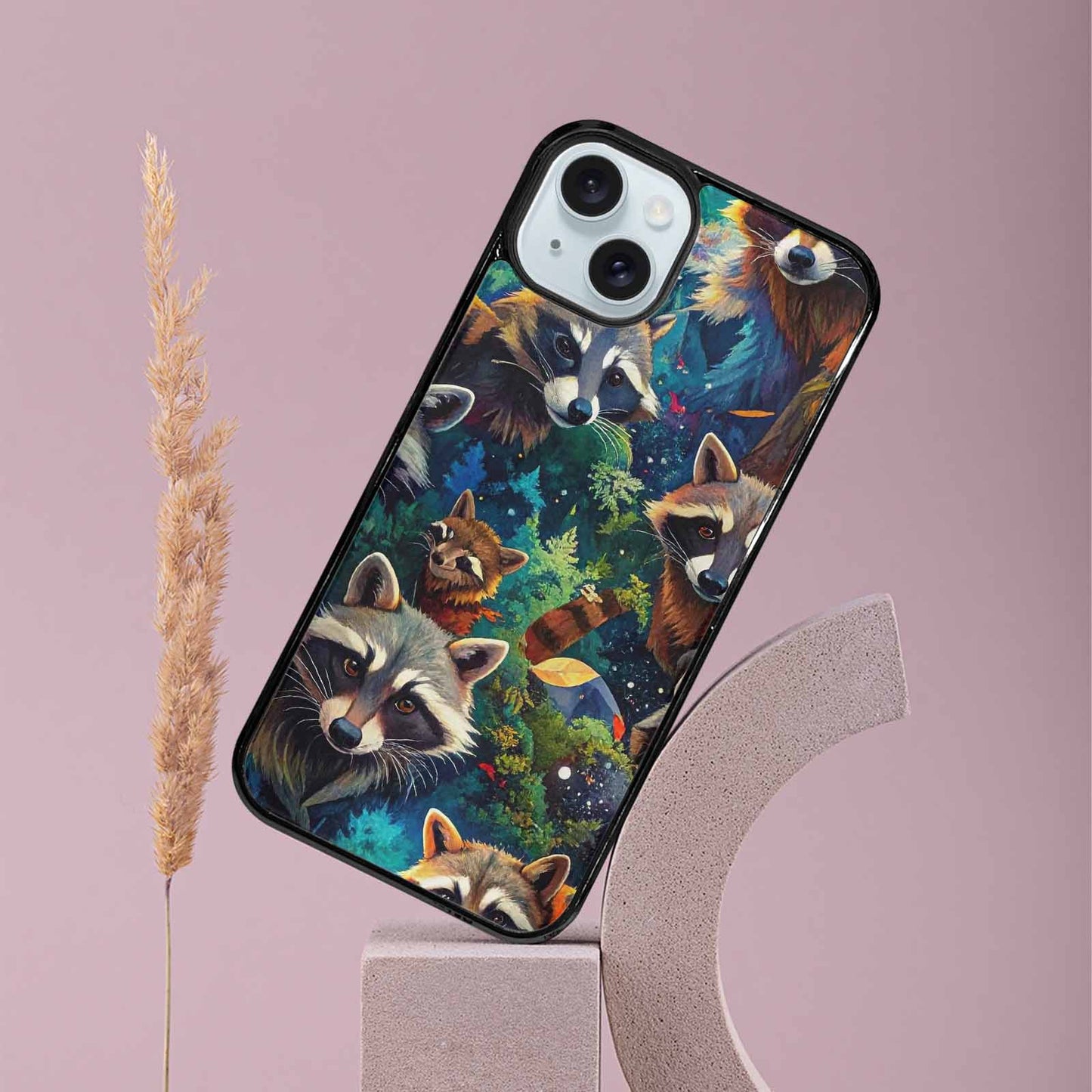 iPhone 15 Plus Case — Raccoon Bandit Raccoon Bandit Pattern Hundreds, Personalized Phone Case