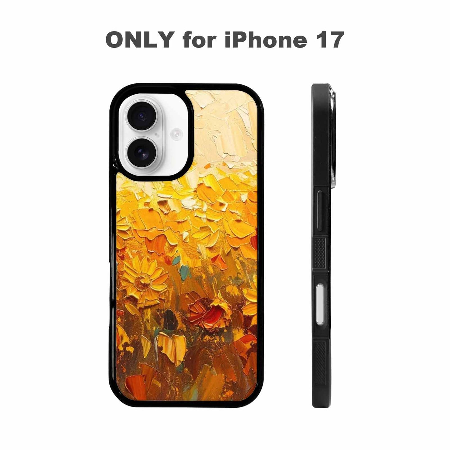 iPhone 17 Case — Impressionist Sunflower Brushstroke Pattern Floral, Unique Phone Case Design
