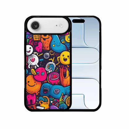 iPhone 17 Air Case — Hand Drawn Icon Doodle Pattern Original, Personalized Phone Case